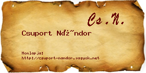 Csuport Nándor névjegykártya