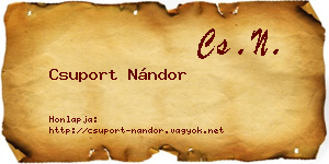 Csuport Nándor névjegykártya